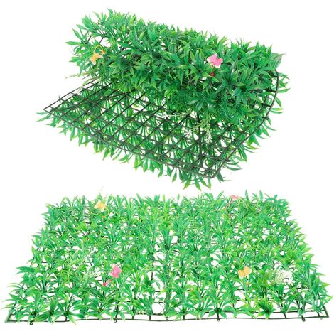 Panneau de Feuilles Artificielles Vert 2 Pièces en Plastique (1/5)