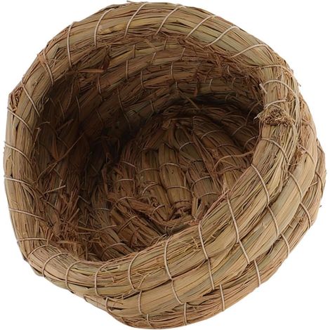 Nichoir Poule Pondeuse en Paille Tressée Marron, Lit de Couchage en Osier Confortable pour Élevage en Plein Air, Petite Cabane pour Animaux de Compagnie et Nid de Reproduction (1/5)