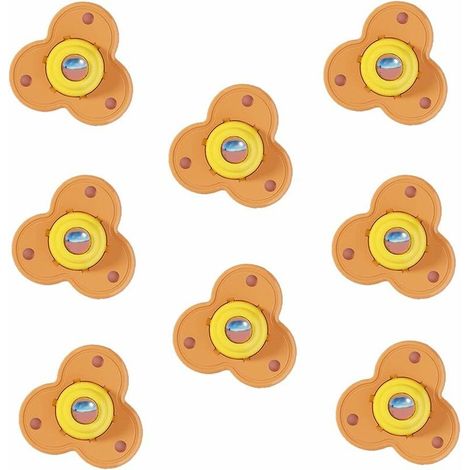 Lot de 8 mini roulettes pivotantes en acier inoxydable auto-adhésives, poulie de rotation à 360 degrés, roues universelles pour meubles, boîte de rangement, poubelles (Orange) WHWY (1/5)