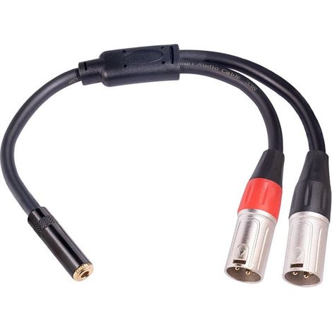 Geeignet für: Aux-Audiokabel, 3,5-mm-Stereo-Y-Splitter (weiblich) auf zwei 3-polige XLR-Stecker, OFC-Mikrofonkabel, 3,5-mm-XLR-Y-Splitter auf 3-poligen XLR-Stecker (1/4)