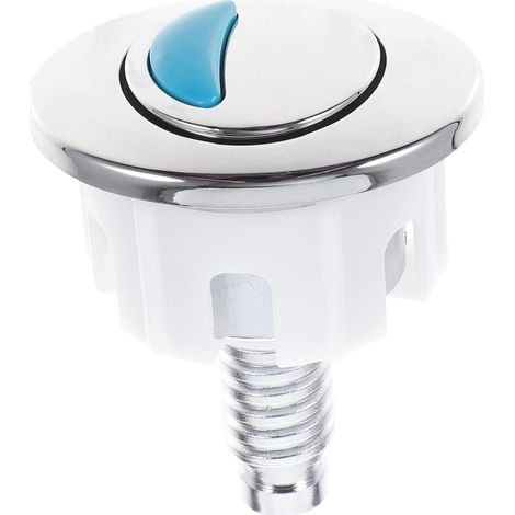 Bouton Poussoir Ovale Argenté pour Chasse d'Eau Double, en ABS (1/5)