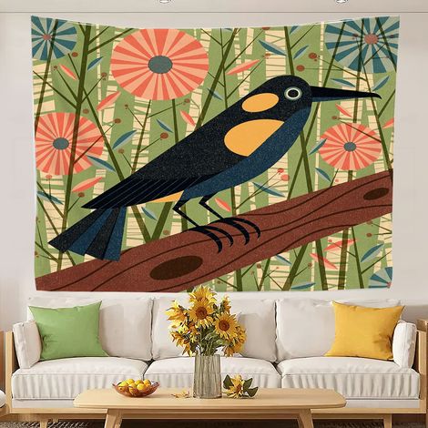 Tapisseries murales décoratives, tapisseries esthétiques pour la chambre, fond de salon, rideau de porte séparateur 100x75cm (1/5)