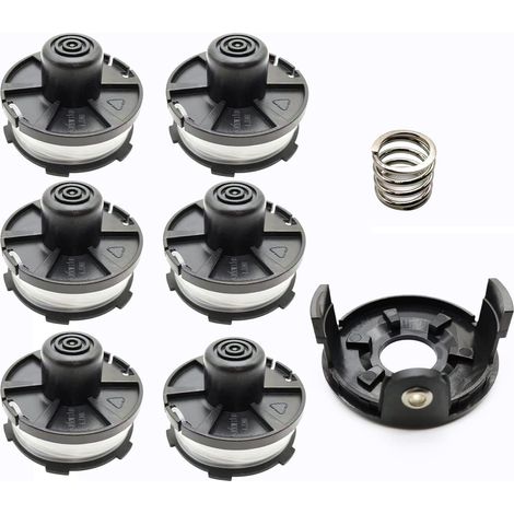 Lot de 8 bobines de rechange 196146-9 pour débroussailleuse M akita Akkusense, 1,6 mm x 8,3 m pour débroussailleuse Makita 18 V DUR181Z/DUR181RF/DUR181 (6 bobines + 1 capuchon + 1 ressort)