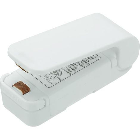Mini machine à sceller portable, scelleuse sous vide portable pour aliments, mini scelleuse magnétique pour sacs plastiques, idéale pour conserver les en-cas, blanche (1/5)