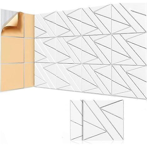 Lot de 8 panneaux muraux insonorisés blancs pour la décoration de la maison, du studio ou du bureau. (1/5)