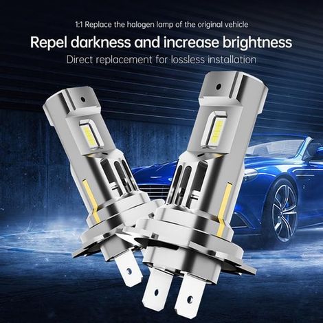 Bombillas H7 de 2 piezas, iluminación, bombillas H7 para coche, bombillas para coche, luz blanca 6000K, faros antiniebla para coche, plata (1/5)