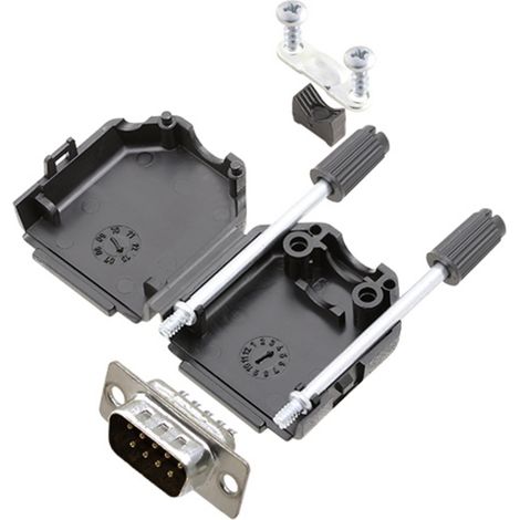 TRU COMPONENTS TCDPPK09BKDBPK 7708672K D-SUB Stiftleisten-Set 180 ° Polzahl: 9 Lötkelch 1 St.