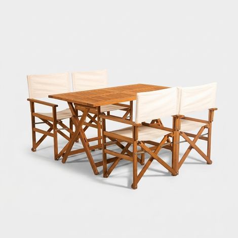 Faltbarer Gartentischset Darvek mit 4 Stühlen (1/5)