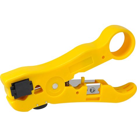 Dénudeur de câble coaxial jaune, outil de dénudage pour câble TV, pince à dénuder pour câble réseau, coupe-fil, tranche-fil (édition exclusive Mexique) (1/5)
