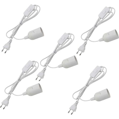 5 pieces Lampe E27 with switch, E27 Support Lamp socket, E27 socket, E27 socket with switch, pendant lamp holder, pendant lamp, ceiling light (1/5)