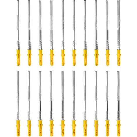 Set mit 20 unsichtbaren Wandregalhalterungen, unsichtbaren Wandregalträgern, Regalhalterungen und -stiften, ideal für eine stabile und vertikale Regalmontage.