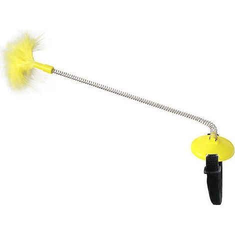 Lot de 1 jouet interactif pour chat : plumes, baguette magique mains libres avec clochette et collier pour chat. Jeu autonome et amusant.