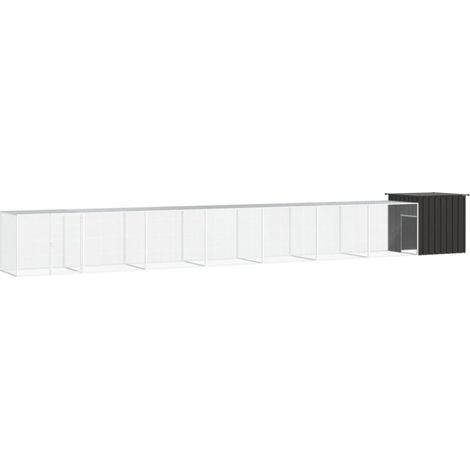 Poulailler Anthracite 800x91x100 cm Acier galvanisé vidaXL