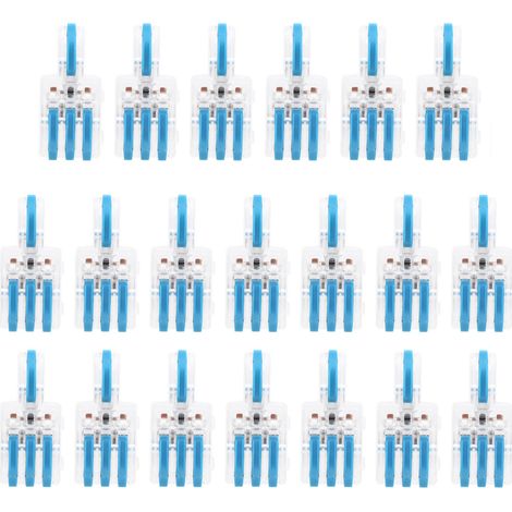 20 connecteurs de fil SPL 1 entrée 3 sorties, répartiteur à pression, bornier de conducteur en T (bleu) (1/5)
