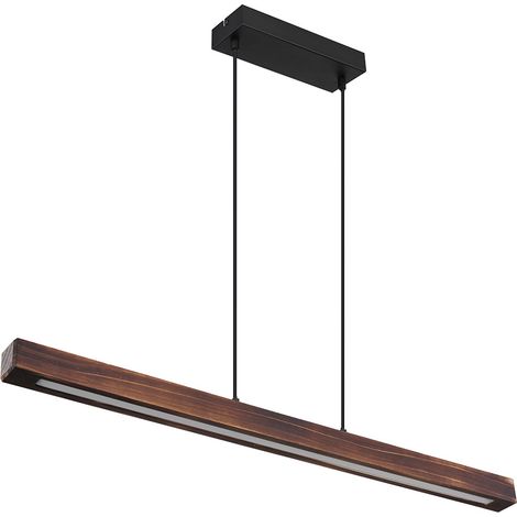 Globo – Lampe suspendue en bois noir 70 cm – Lustre moderne pour intérieur – Éclairage chaleureux – 15536H (1/6)