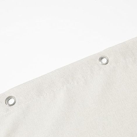 Rideau de douche en lin naturel - Rideau de salle de bain imperméable avec crochets D (1/3)