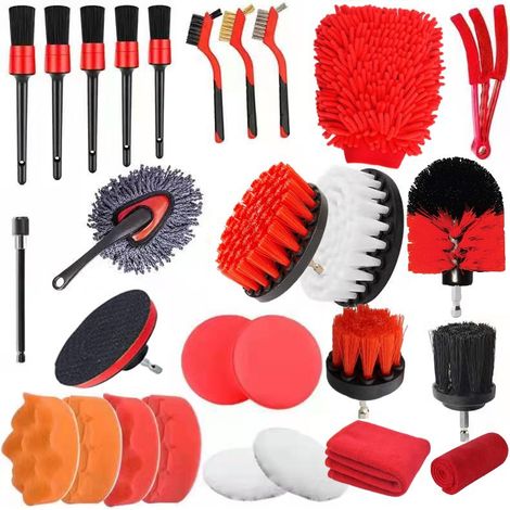 28 Pièces Brosse Perceuse,Multifonctionnel Brosse pour Perceuse,Outil de Brosse de Nettoyage Perceuse Électrique Kit,Brosse Nettoyage pour Salle de Bain,Cuisine,Baignoire,Carreaux et Voiture.