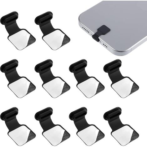 10 pezzi - Tappo antipolvere per porta USB-C - Tappo antipolvere per porta Type-C con striscia adesiva - Cappuccio protettivo antipolvere per porta di ricarica - Per smartphone e tablet (1/5)