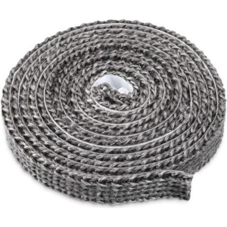 Bande d'Étanchéité Autoadhésive pour Poêles à Bois, Cheminées et Fours, en Fibre de Verre, Résistante à la Chaleur Jusqu'à 550°C, Dimensions 3mm x 20mm x 3m, Idéale pour Portes de Four et Chaudières (1/4)