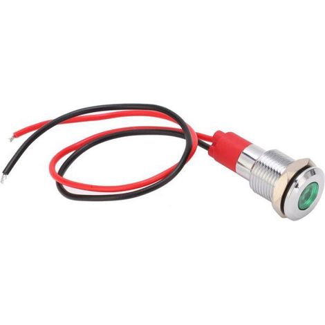 Voyant LED Métal - 10 mm - 220 V - Étanche IP66 - Vert - Pour Contrôle Industriel - 1 Pièce (1/5)