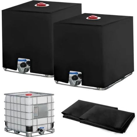 Set aus 2 Regenwassersammeltanks für 1000-Liter-IBC-Container, UV- und staubbeständig, 1000 Liter, 116 x 100 x 120 cm (1/5)