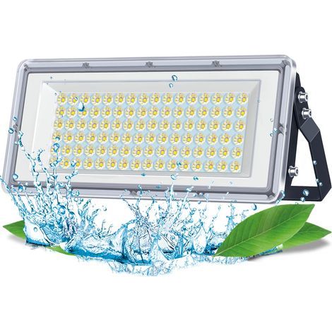 100-W-LED-Außenstrahler, 10.000 lm, 7000 K, IP67 wasserdicht, 85–265 V, für Garten, Terrasse, Garage, Fabrik (1/5)