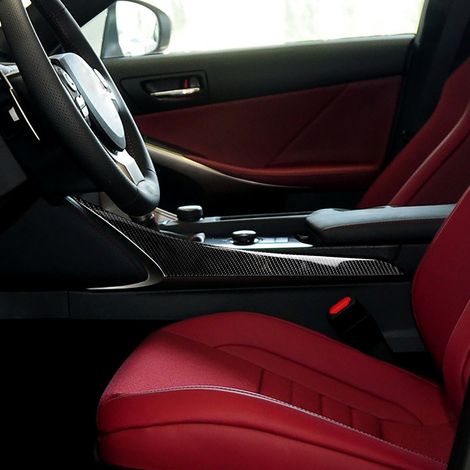 2 Stück Carbonfaser-Zierleisten für die Mittelkonsole im Innenraum, passend für Lexus (1/5)