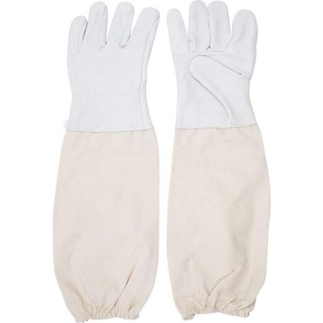 (M) Gants de protection en peau de mouton pour apiculteurs, gants universels en cuir pour apiculteurs avec housse ventilée, gants anti-piqûres, outils d'apiculture (1/4)