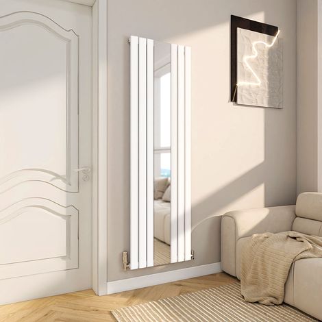 AICA Mirror Vertical Radiator Single Flat Panel 1800x499mm - White (1/5)