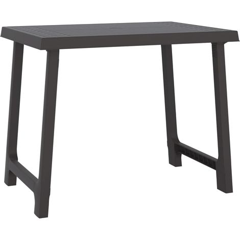 Table de camping anthracite 79x56x64 PP aspect de bois (1/5)