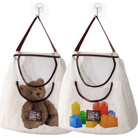 Lot de 2 porte-jeux pour salle de bain, organisateur de jeux de bain, rangement pour enfants (1/5)