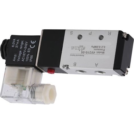 Électrovanne pneumatique 5 voies à 2 positions, en alliage d'aluminium résistant à l'usure, remplacement 4V210 06 AC110V (1/5)