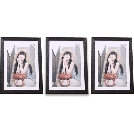 cadre photo 15x20 3 pièces cadre 15x20, lot cadre photo mural, cadres photo pour 15x20 cm Photos et Tableaux - Tentes murales ou de table (Noir) (1/5)