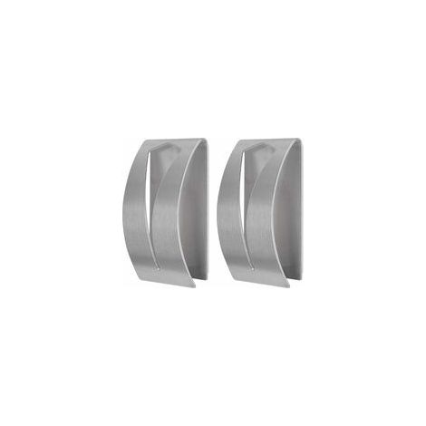 Lot de 2 porte-serviettes adhésifs muraux en inox, pour torchons, tabliers, sacs poubelle – (1/5)