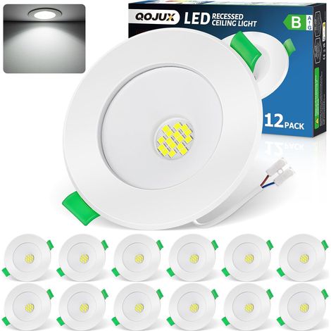 Lot de 6 Spot LED Encastrable Classe B 4000K Blanc Neutre, 5W 800LM Spots de Plafond Encastré Extra Plat 230V IP44 Salle de Bain,Trou Φ 68mm - 80mm, Non Dimmable (1/5)