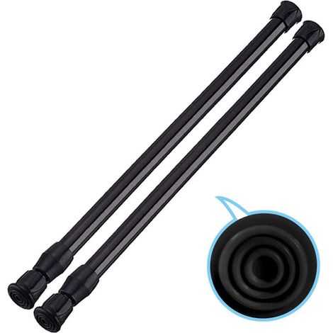 Lot de 2 petites tringles de tension de 40 cm à 28 tringles à rideaux de fenêtre en largeur extensible pour ustensiles de cuisine, placard et armoire, s'adaptent dans les espaces où rester debout (1/5)