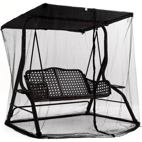 185x125x205cm Moustiquaires, Moustiquaire avec Fermeture éclair pour Parasol 3 Places Balançoire De Porche Moustiquaire pour Balançoire De Jardin Extérieure Balcon Voyage Camping Chaise Pivot (1/4)