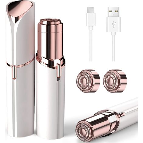 Epilatore elettrico per il viso DM per donne, indolore, leggero e con 2 testine di ricambio - AquaForge