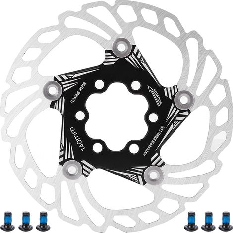 Disque de Frein Flottant 140mm 5 Étriers pour VTT - Accessoire Vélo Noir (1/5)