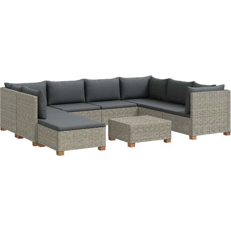 9 pz Set Lounge in Rattan con Cuscini GENDT Rattan naturale vidaXL (1/5)