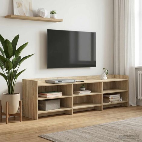 Meuble TV avec 6 étagères, bois d’ingénierie, chêne Sonoma, 168 x 33 x 47 cm - PANGIVO (1/5)