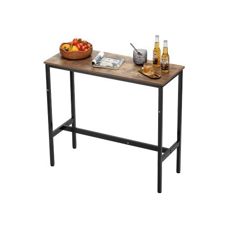 Table de bar - 991 x 406 x 902 mm table de pub haute avec cadre (1/5)