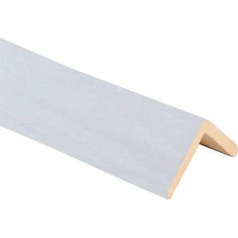 10 PARASPIGOLI ANGOLARI IN LEGNO DI AYOUS LISCIO Verniciato Bianco 43X43X3000