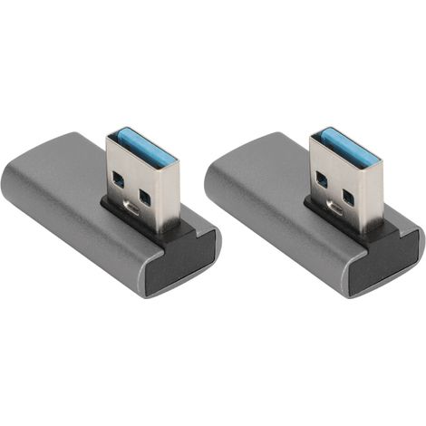 Questo kit di adattatori di prolunga USB presenta un design leggero, velocità di trasferimento dati elevate e un convertitore di trasferimento dati in lega di alluminio ad angolo retto di 90 gradi per