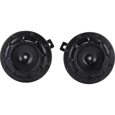 Paar schwarze Universal-Hupen (120 mm, 115 dB) für Auto, Motorrad, Roller, LKW, aus robustem legiertem Stahl (1/5)