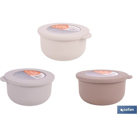 Ensemble de 3 récipients ronds avec couvercle 100 ml, 250 ml, 500 ml (1/4)