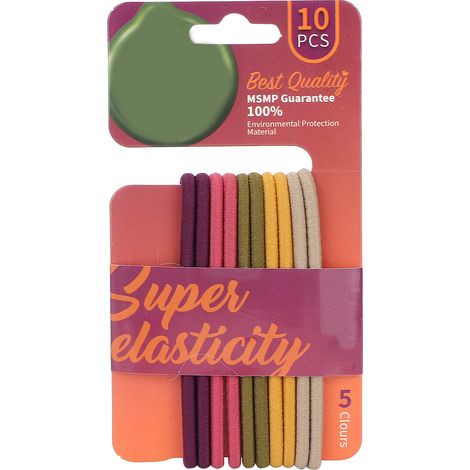 Corde élastique à cheveux simple et tendance pour femmes, set d'accessoires de queue de cheval vert café. (1/5)