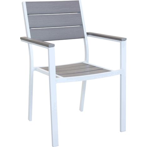 SEDIA CERVIA IMPILABILE IN ALLUMINIO VERNICIATO BIANCO (1/2)