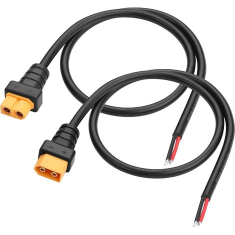1 paire de câbles d'alimentation XT60, 14 AWG 24 V XT60 mâle vers femelle pour ouvrir le cordon d'alimentation nu pour panneau solaire de voiture télécommandée, bande lumineuse LED (1/5)