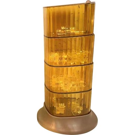 Boîte de rangement rotative pour accessoires de cheveux, boîte de rangement transparente anti-poussière pour accessoires de cheveux, organisateur de bijoux à 4 niveaux pour bandeau à Clip Orange (1/5)